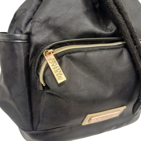 Yoga Tote Backpack VERSACE Parfum Gold LOGO BLACK Drawstring Bucket Zucca - Picture 5 of 16